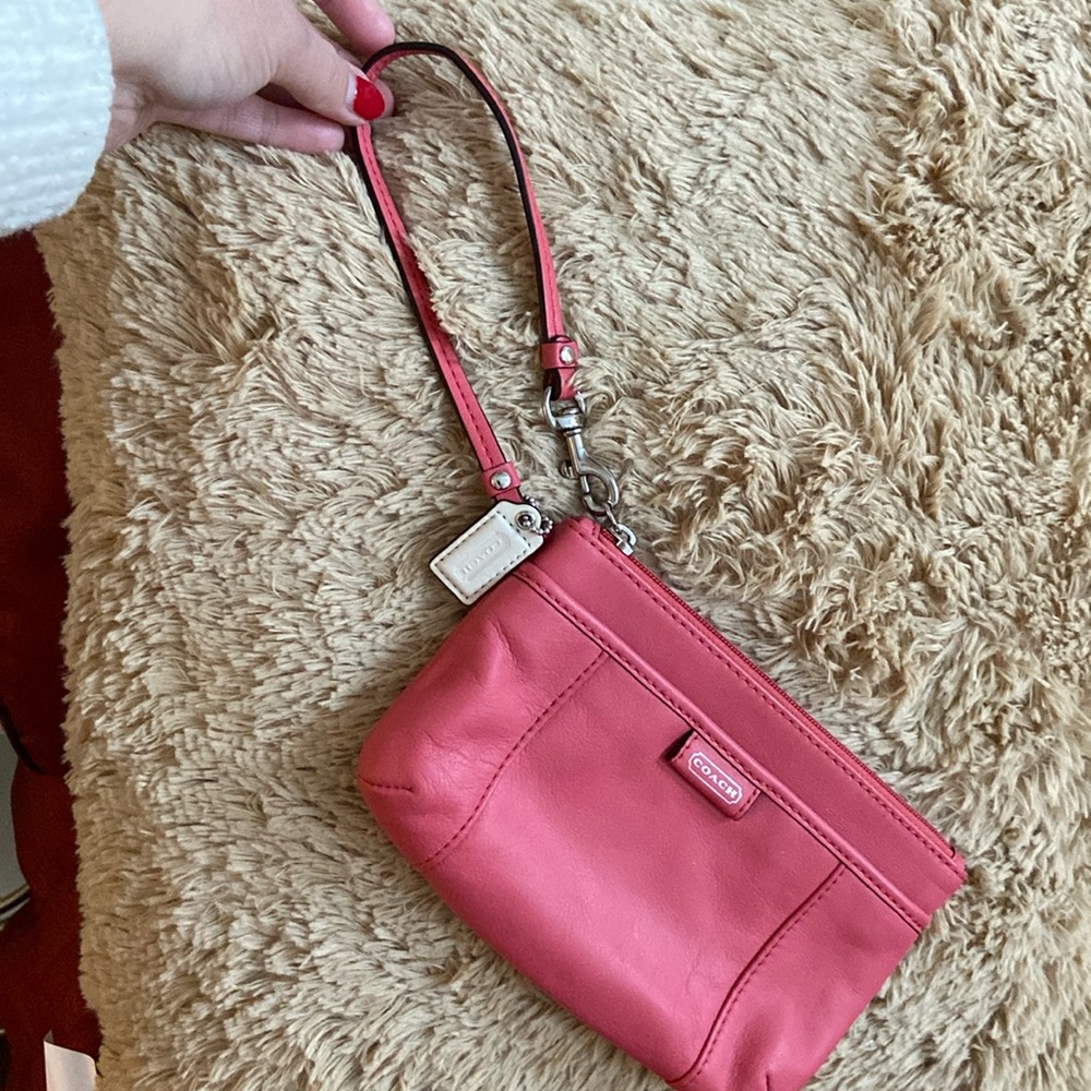 Pink coach wristlet